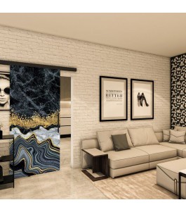Glasschiebetür BLACK-LINE - Fotoprint Model 309