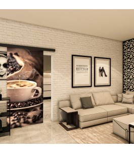 Glasschiebetür BLACK-LINE - Fotoprint Model 313