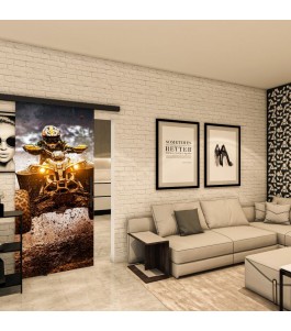 Glasschiebetür BLACK-LINE - Fotoprint Model 326