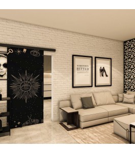 Glasschiebetür BLACK-LINE - Fotoprint Model 344