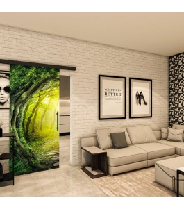 Glasschiebetür BLACK-LINE - Fotoprint Model 348