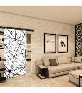 Glasschiebetür BLACK-LINE - Fotoprint Model 350