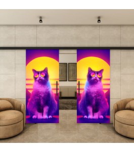 Glasschiebetür BLACK-LINE - Fotoprint Model 84