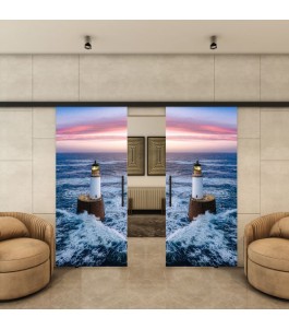 Glasschiebetür BLACK-LINE - Fotoprint Model 124