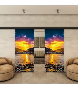 Glasschiebetür BLACK-LINE - Fotoprint Model 166
