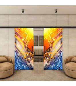 Glasschiebetür BLACK-LINE - Fotoprint Model 217