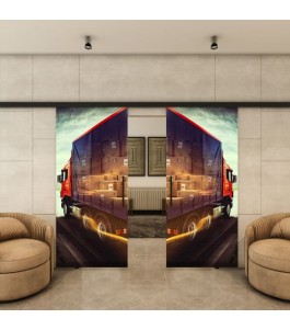 Glasschiebetür BLACK-LINE - Fotoprint Model 261