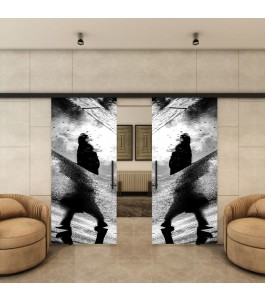 Glasschiebetür BLACK-LINE - Fotoprint Model 271
