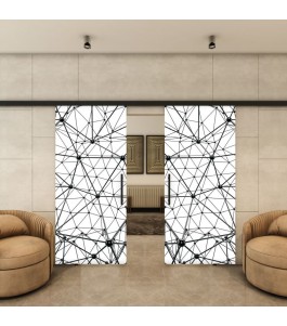 Glasschiebetür BLACK-LINE - Fotoprint Model 350