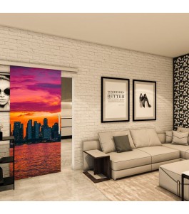 Glasschiebetür SLIM-LINE - Fotoprint Model 202