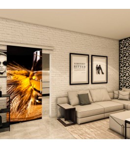 Glasschiebetür SLIM-LINE - Fotoprint Model 218