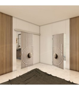 Glasschiebetür SLIM-LINE - Fotoprint Model 39