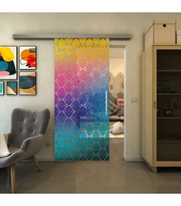 Glasschiebetür SLIM-LINE - Fineprint Model 001 Verlauf auf Klarglas