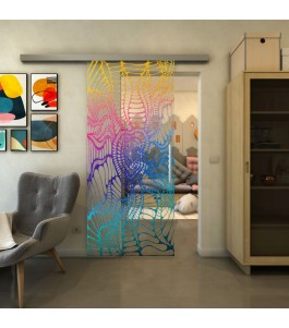 Glasschiebetür SLIM-LINE - Fineprint Model 012 Verlauf auf Klarglas