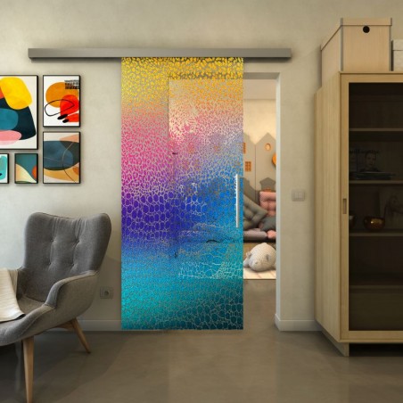 Glasschiebetür SLIM-LINE - Fineprint Model 015 Verlauf auf Klarglas