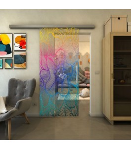Glasschiebetür SLIM-LINE - Fineprint Model 020 Verlauf auf Klarglas