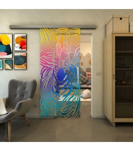 Glasschiebetür SLIM-LINE - Fineprint Model 023 Verlauf auf Klarglas