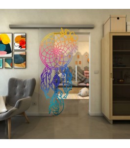 Glasschiebetür SLIM-LINE - Fineprint Model 125 Verlauf auf Klarglas