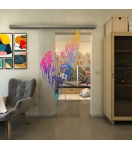 Glasschiebetür SLIM-LINE - Fineprint Model 131 Verlauf auf Klarglas