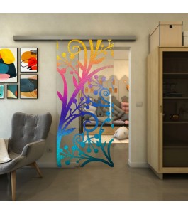 Glasschiebetür SLIM-LINE - Fineprint Model 146 Verlauf auf Klarglas