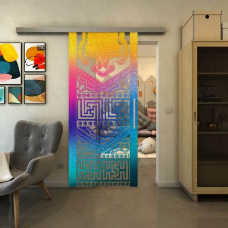 Glasschiebetür SLIM-LINE - Fineprint Model 156 Verlauf auf Klarglas