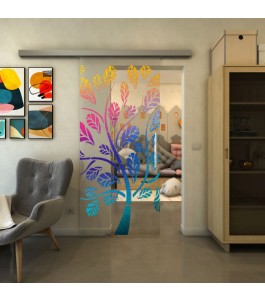 Glasschiebetür SLIM-LINE - Fineprint Model 159 Verlauf auf Klarglas