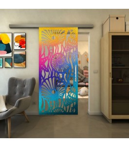 Glasschiebetür SLIM-LINE - Fineprint Model 165 Verlauf auf Klarglas