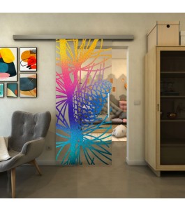 Glasschiebetür SLIM-LINE - Fineprint Model 169 Verlauf auf Klarglas