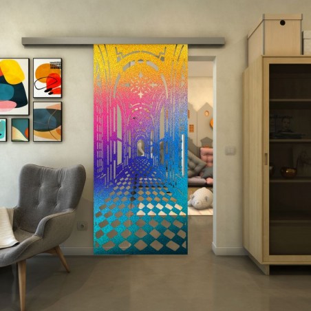Glasschiebetür SLIM-LINE - Fineprint Model 181 Verlauf auf Klarglas