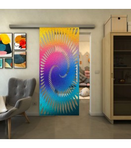 Glasschiebetür SLIM-LINE - Fineprint Model 197 Verlauf auf Klarglas