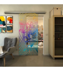 Glasschiebetür SLIM-LINE - Fineprint Model 200 Verlauf auf Klarglas