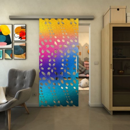 Glasschiebetür SLIM-LINE - Fineprint Model 203 Verlauf auf Klarglas