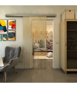 Glasschiebetür SLIM-LINE - Fineprint Model 052 Gold auf Klarglas