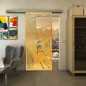 Glasschiebetür SLIM-LINE - Fineprint Modell 133 Gold auf Klarglas Glasschiebetür SLIM-LINE - Fineprint Modell 133 Gold auf Klarglas