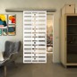 Glasschiebetür SLIM-LINE - Fineprint Modell 174 Weiss auf Klarglas Glasschiebetür SLIM-LINE - Fineprint Modell 174 Weiss auf Klarglas
