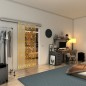Glasschiebetür SLIM-LINE - Fineprint Modell 143 Gold auf Klarglas Glasschiebetür SLIM-LINE - Fineprint Modell 143 Gold auf Klarglas