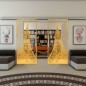 Glasschiebetür SLIM-LINE - Fineprint Modell 132 Gold auf Klarglas Glasschiebetür SLIM-LINE - Fineprint Modell 132 Gold auf Klarglas