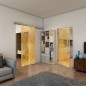 Glasschiebetür SLIM-LINE - Fineprint Modell 074 Gold auf Klarglas Glasschiebetür SLIM-LINE - Fineprint Modell 074 Gold auf Klarglas