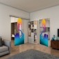 Glasschiebetür SLIM-LINE - Fineprint Modell 124 Verlauf auf Klarglas Glasschiebetür SLIM-LINE - Fineprint Modell 124 Verlauf auf Klarglas