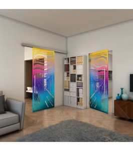 Glasschiebetür SLIM-LINE - Fineprint Model 133 Verlauf auf Klarglas
