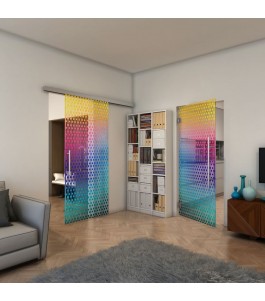 Glasschiebetür SLIM-LINE - Fineprint Model 141 Verlauf auf Klarglas