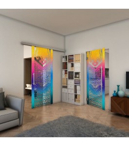 Glasschiebetür SLIM-LINE - Fineprint Model 156 Verlauf auf Klarglas