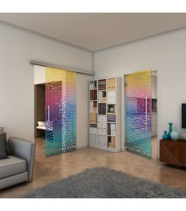 Glasschiebetür SLIM-LINE - Fineprint Model 161 Verlauf auf Klarglas