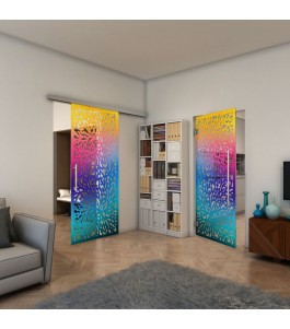 Glasschiebetür SLIM-LINE - Fineprint Model 168 Verlauf auf Klarglas