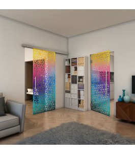 Glasschiebetür SLIM-LINE - Fineprint Model 180 Verlauf auf Klarglas