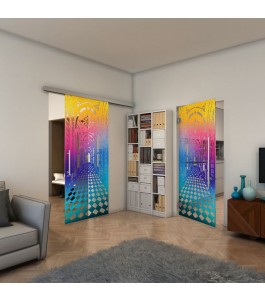 Glasschiebetür SLIM-LINE - Fineprint Model 181 Verlauf auf Klarglas