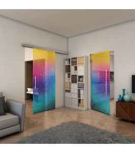 Glasschiebetür SLIM-LINE - Fineprint Model 193 Verlauf auf Klarglas