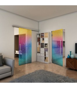 Glasschiebetür SLIM-LINE - Fineprint Model 194 Verlauf auf Klarglas
