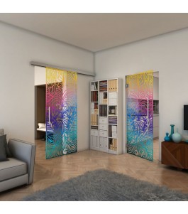Glasschiebetür SLIM-LINE - Fineprint Model 201 Verlauf auf Klarglas