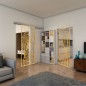 Glasschiebetür SLIM-LINE - Fineprint Modell 204 Gold auf Klarglas Glasschiebetür SLIM-LINE - Fineprint Modell 204 Gold auf Klarglas